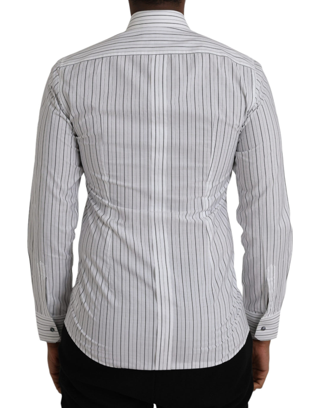 Black and white striped formal dress GOLD shirt