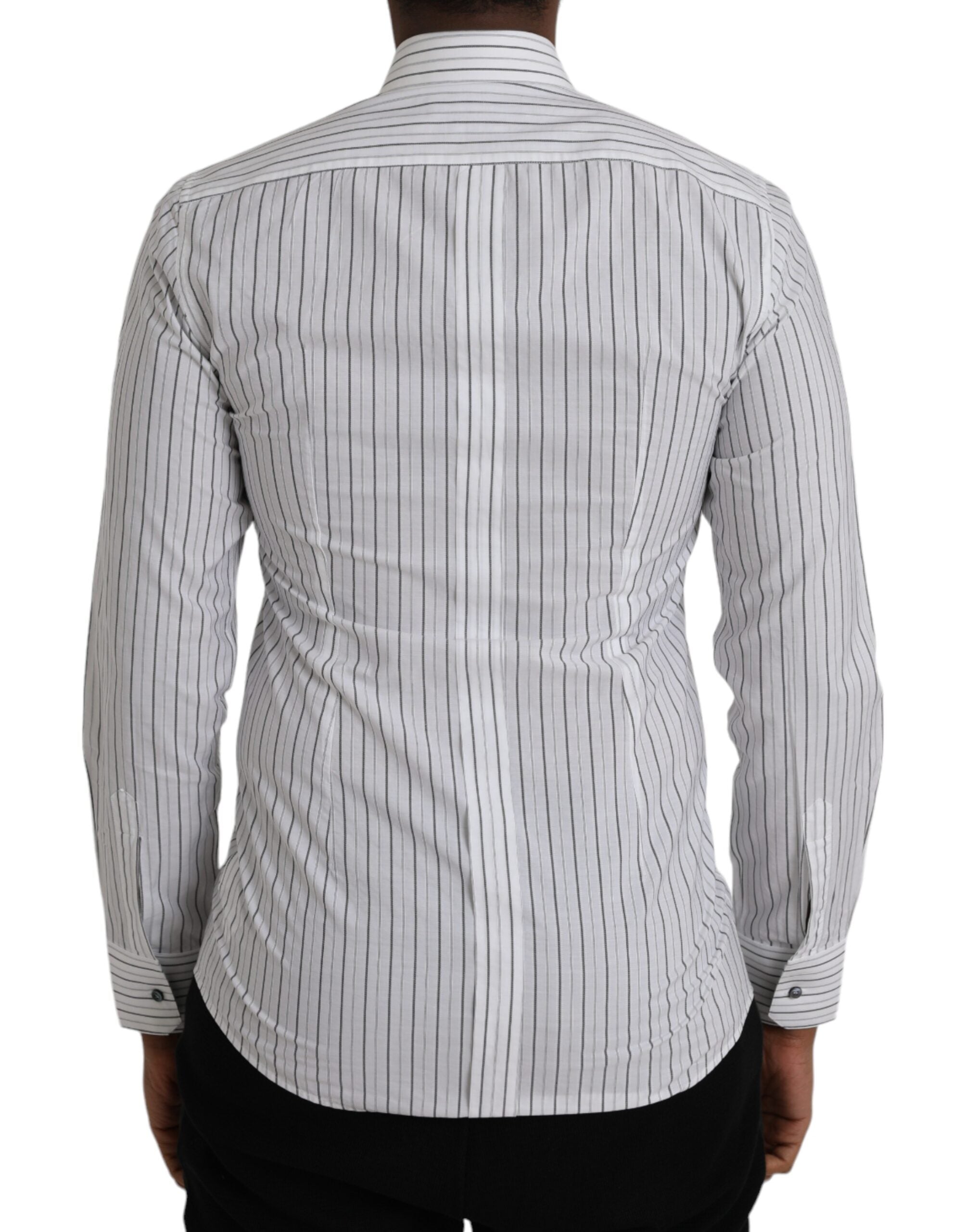 Black and white striped formal dress GOLD shirt
