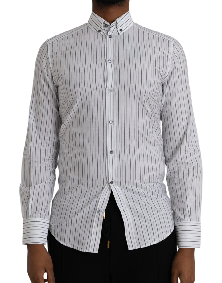 Black and white striped formal dress GOLD shirt
