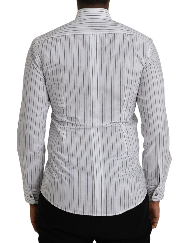 Black and white striped formal dress GOLD shirt