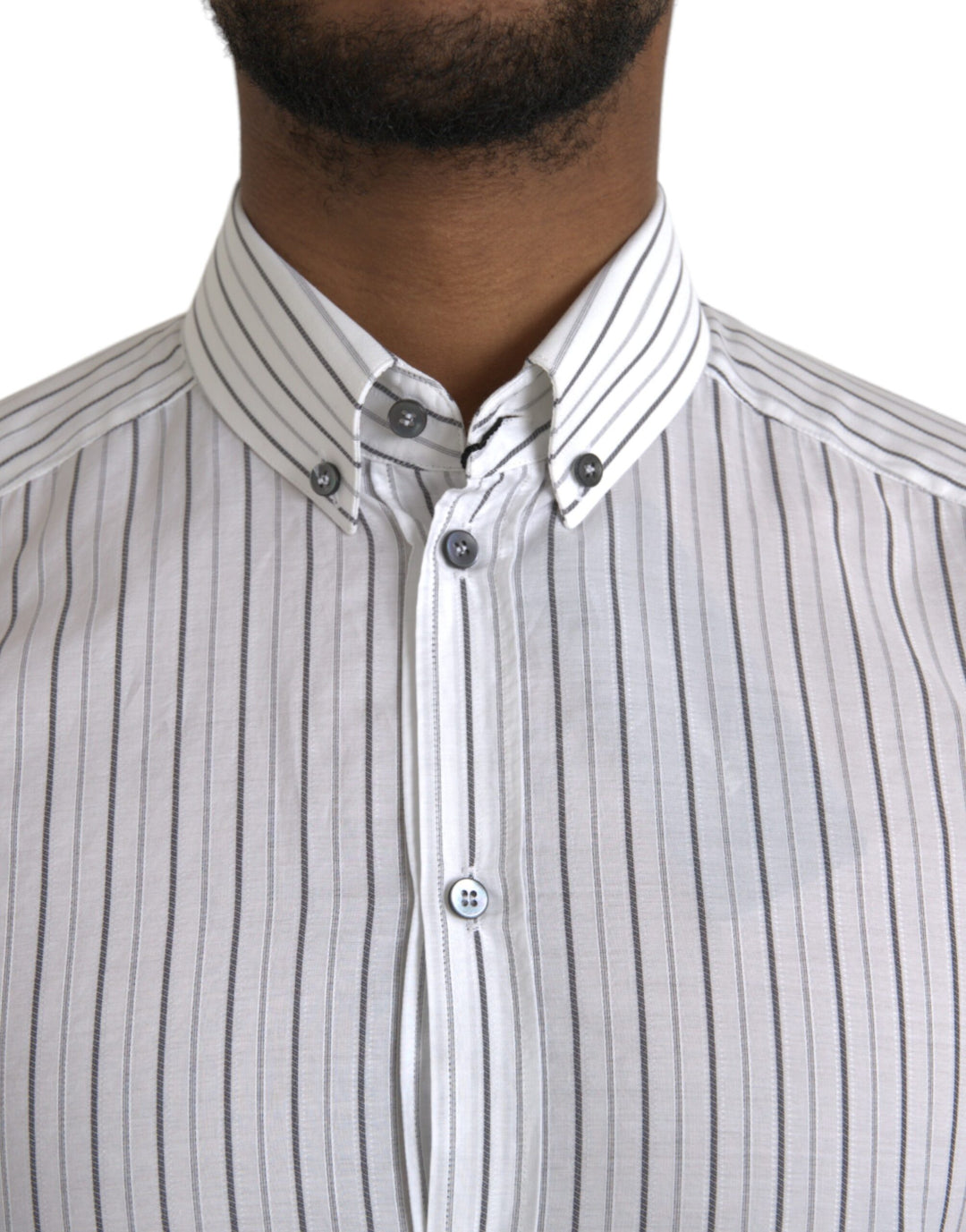 Black and white striped formal dress GOLD shirt