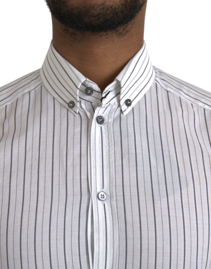 Black and white striped formal dress GOLD shirt