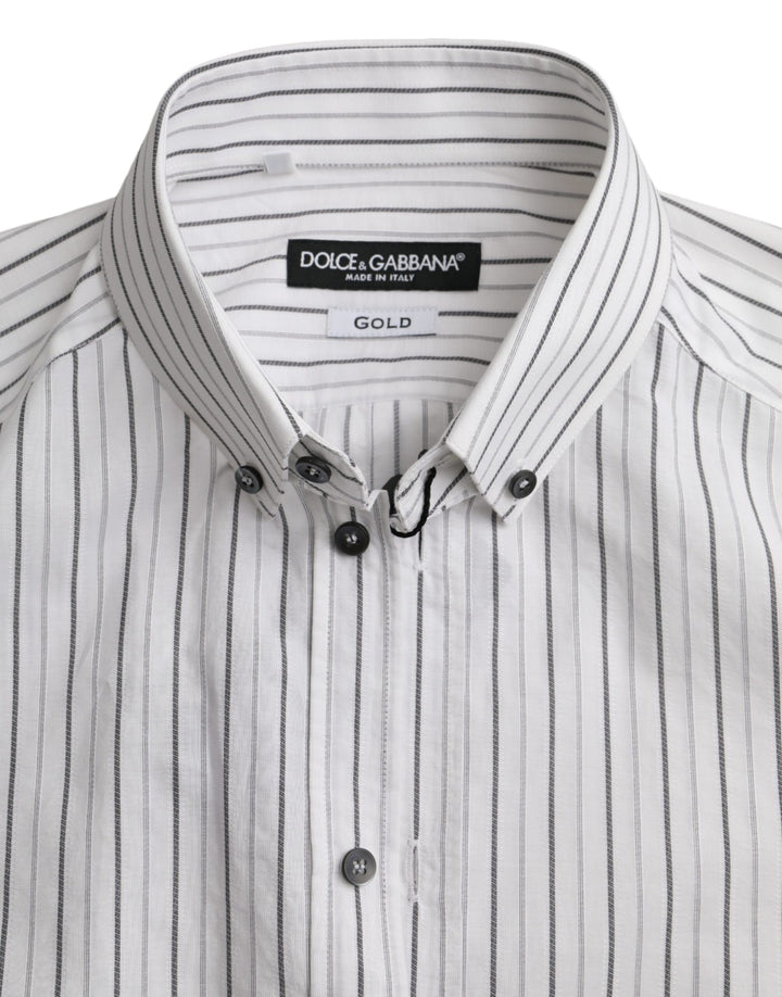 Black and white striped formal dress GOLD shirt