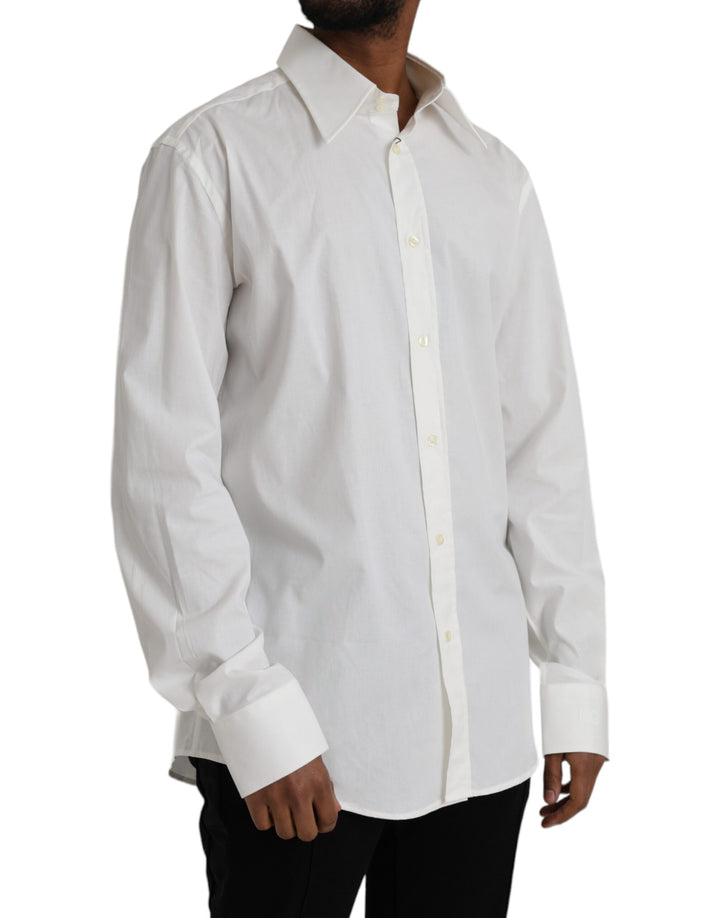 Weißes Baumwollkleid Slim Fit GOLD Hemd