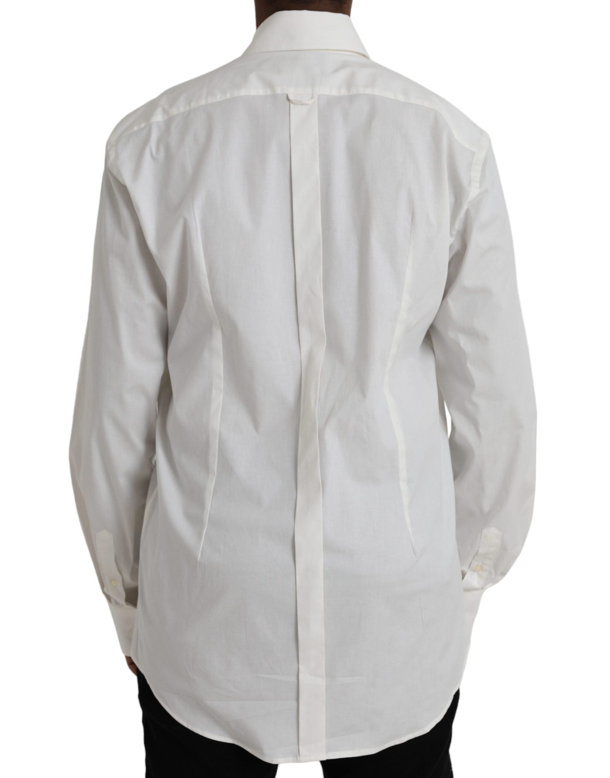 White cotton dress Slim Fit GOLD shirt