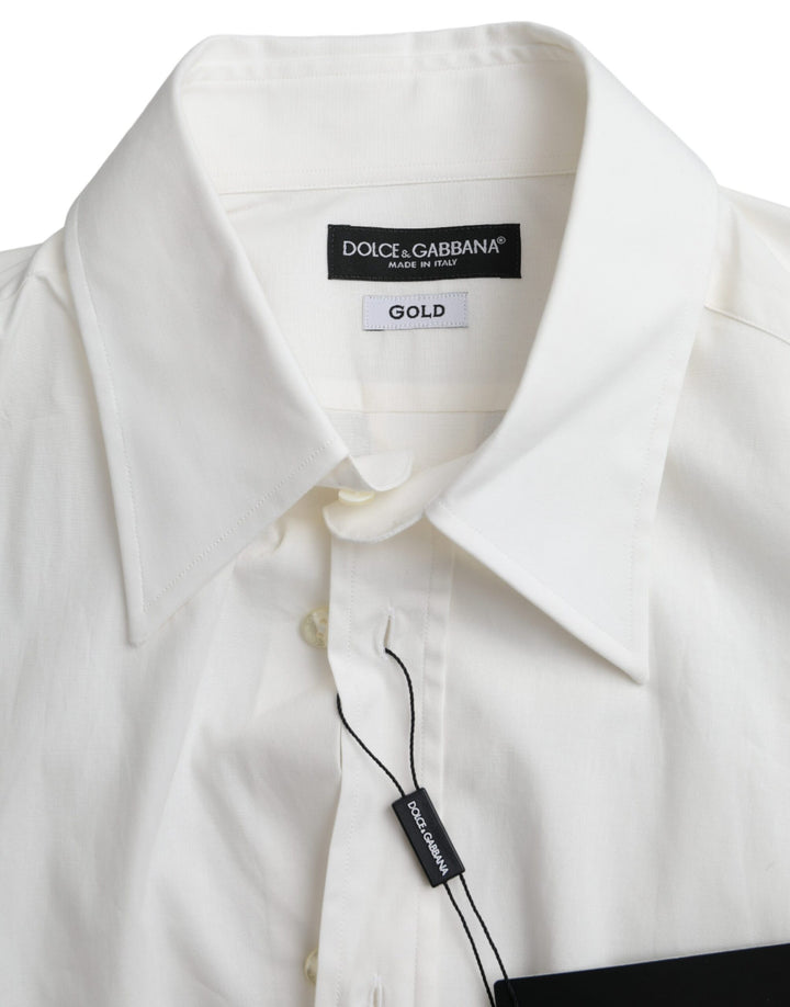 Weißes Baumwollkleid Slim Fit GOLD Hemd