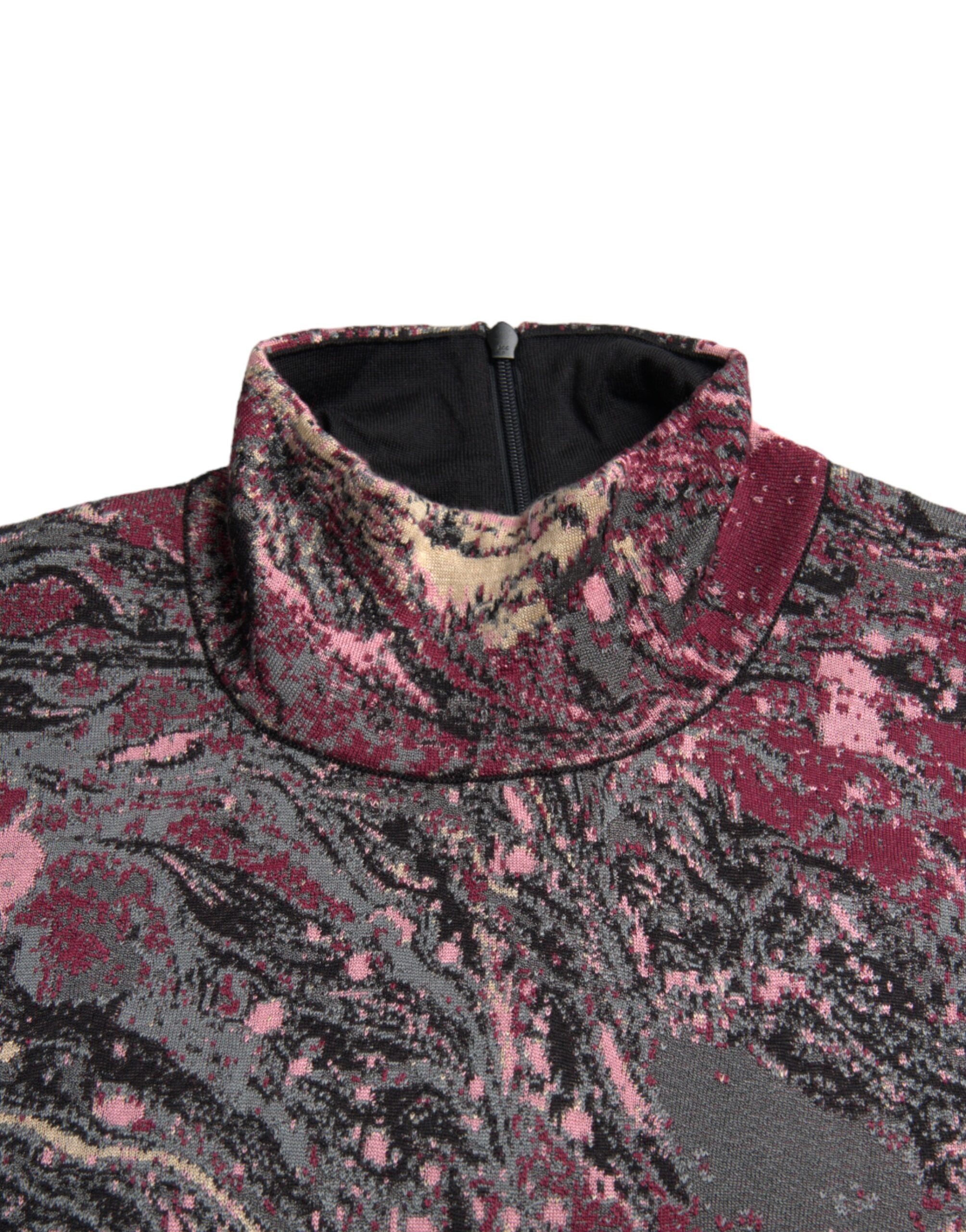 Multicolor graphic turtleneck sweater for men