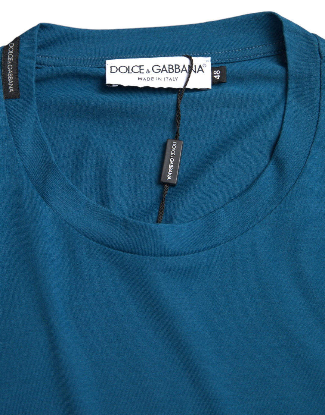 Blaues Logo-Rundhals-T-Shirt mit kurzen Ärmeln