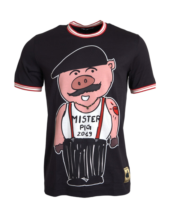 Black Cotton T-Shirt 2019 Year of the Pig