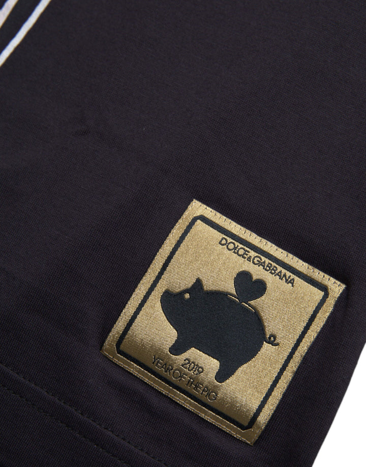 Black Cotton T-Shirt 2019 Year of the Pig