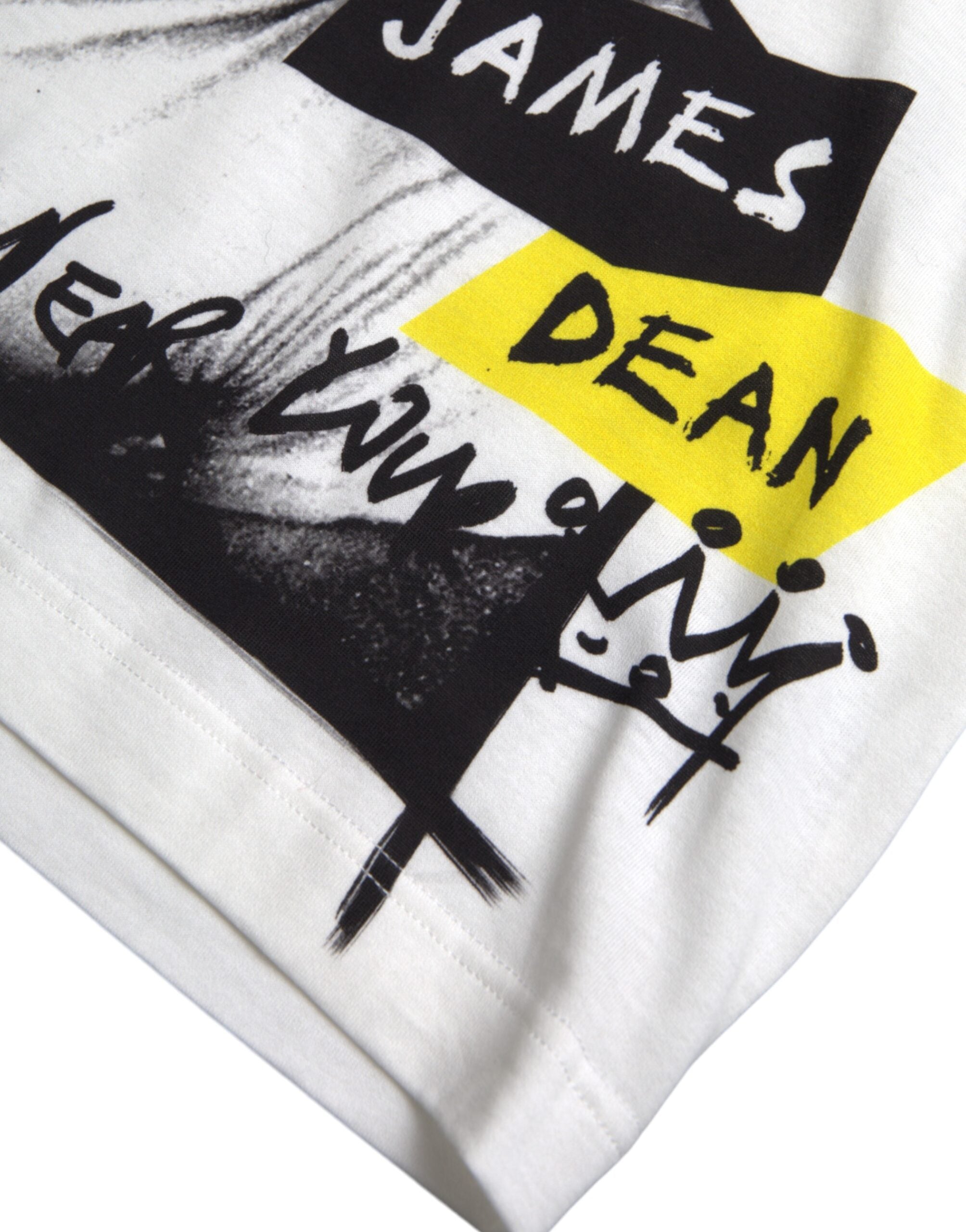 White graphic cotton short sleeve t-shirt for men