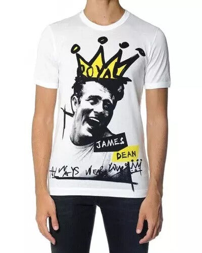 White graphic cotton short sleeve t-shirt for men