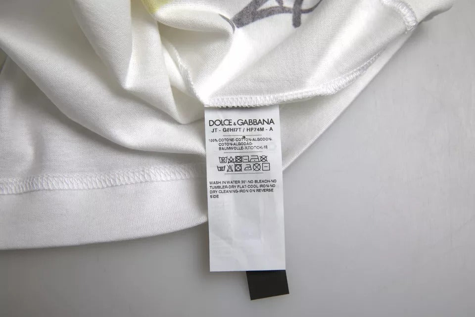 White graphic cotton short sleeve t-shirt for men