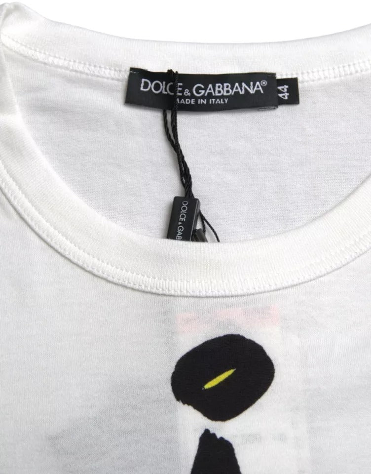 White graphic cotton short sleeve t-shirt for men