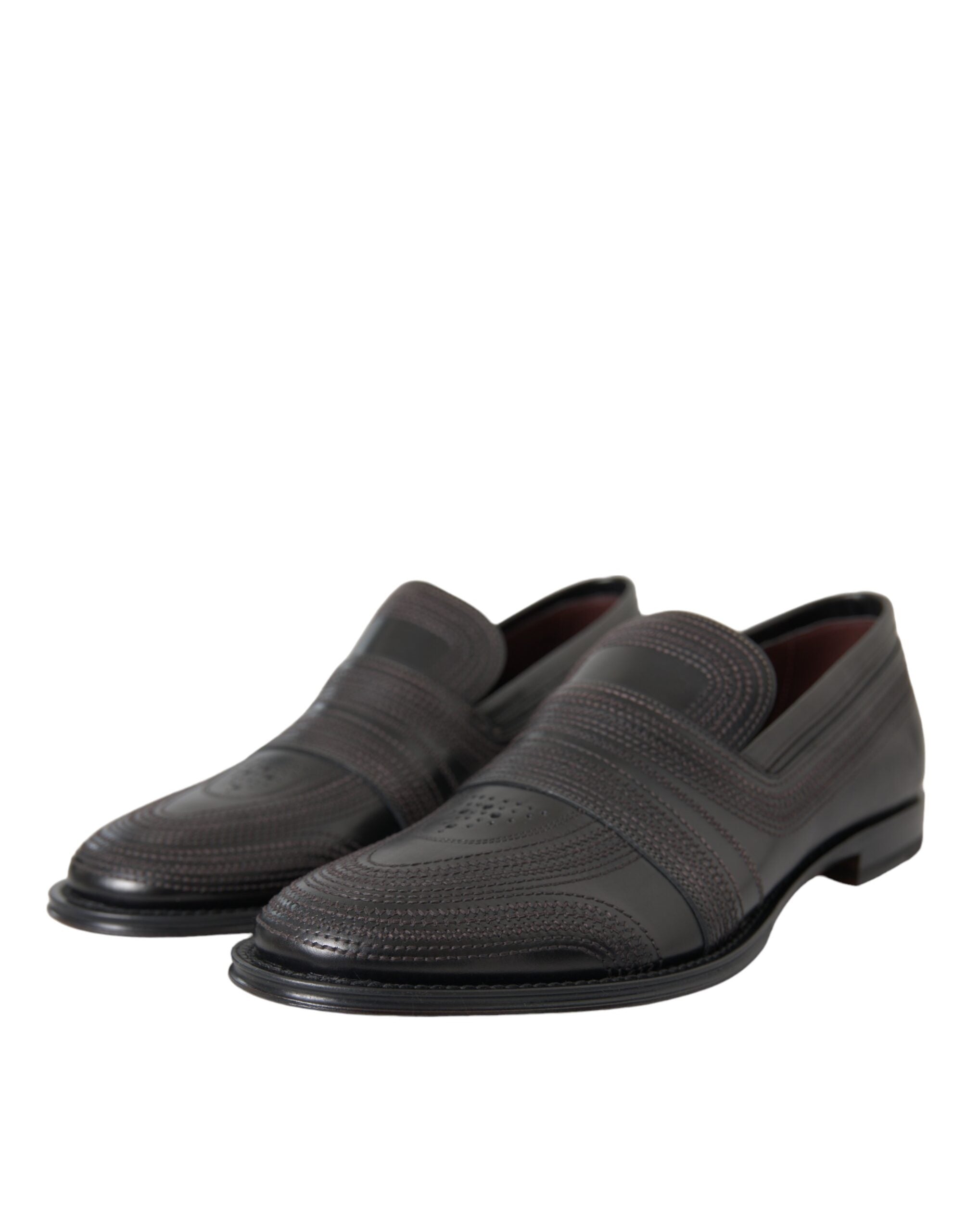 Black Brown Leather Loafers Men Dress Shoes