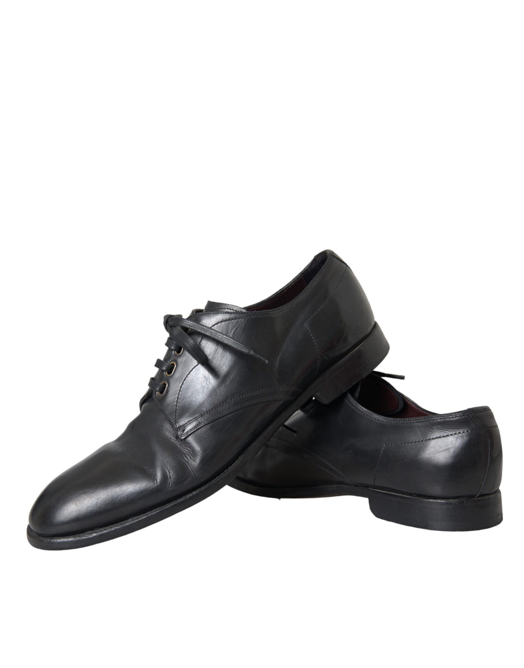 Dolce & Gabbana Schwarz Leder Derby Formal Kleid Männer Schuhe