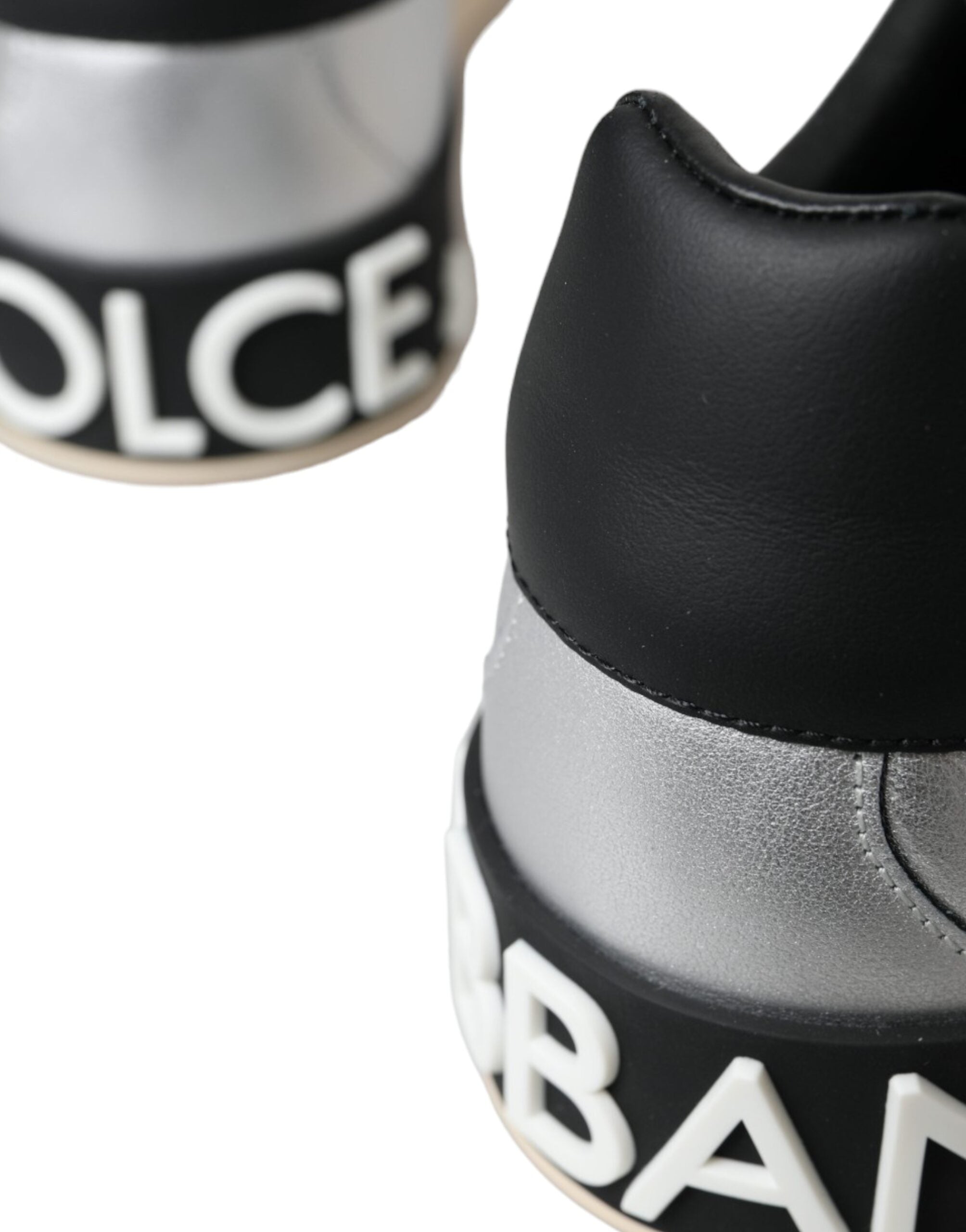 Silberne Portofino Kalbsleder Sneakers Männer Schuhe