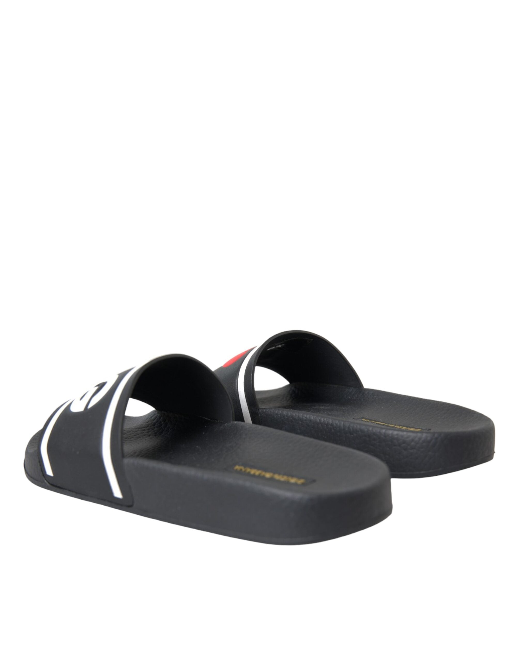 Schwarz Leder I Love D&G Sandalen Rutschen Schuhe