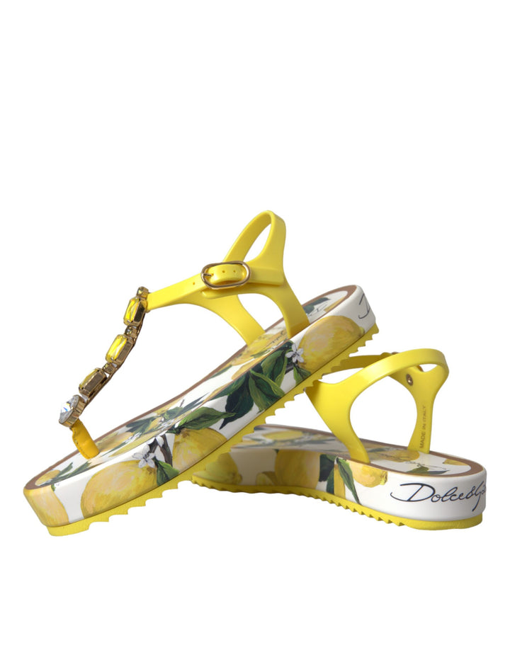 Dolce & Gabbana Gelb Zitrone Beachwear Flats Sandalen Schuhe