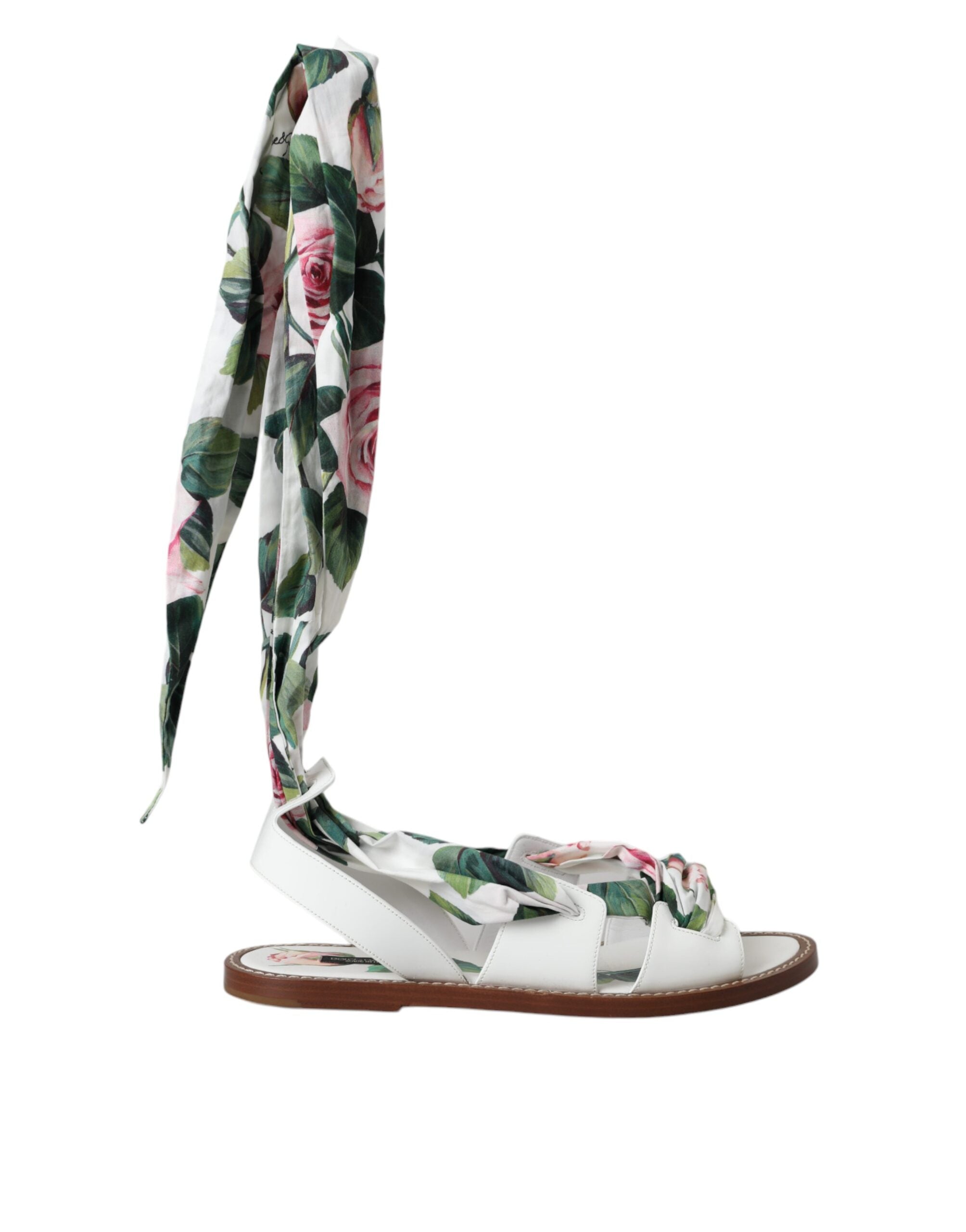Multicolor Floral Print Ankle Wrap Sandalen Schuhe