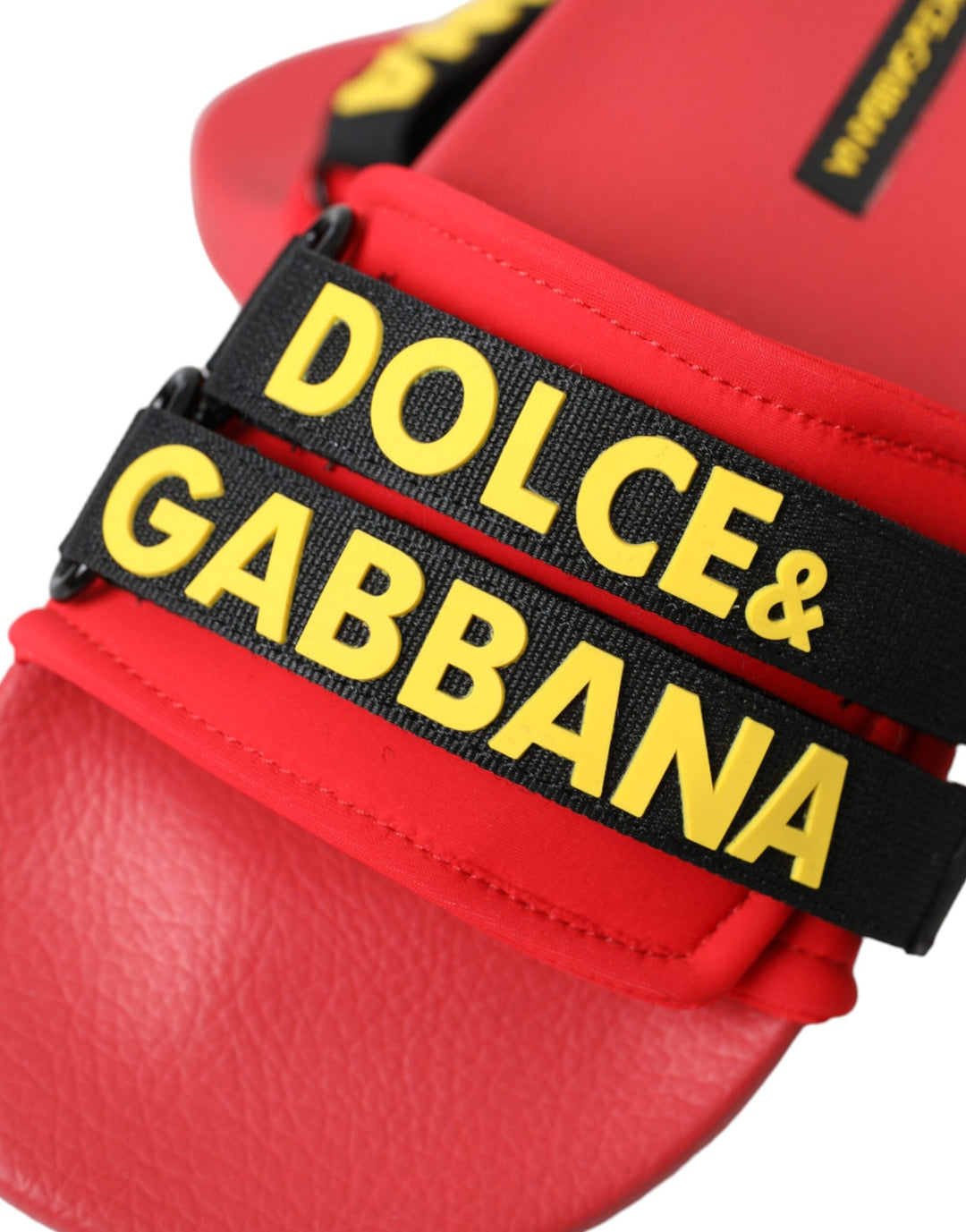 Dolce & Gabbana Rot Schwarz Logo Beachwear Flats Sandalen Schuhe