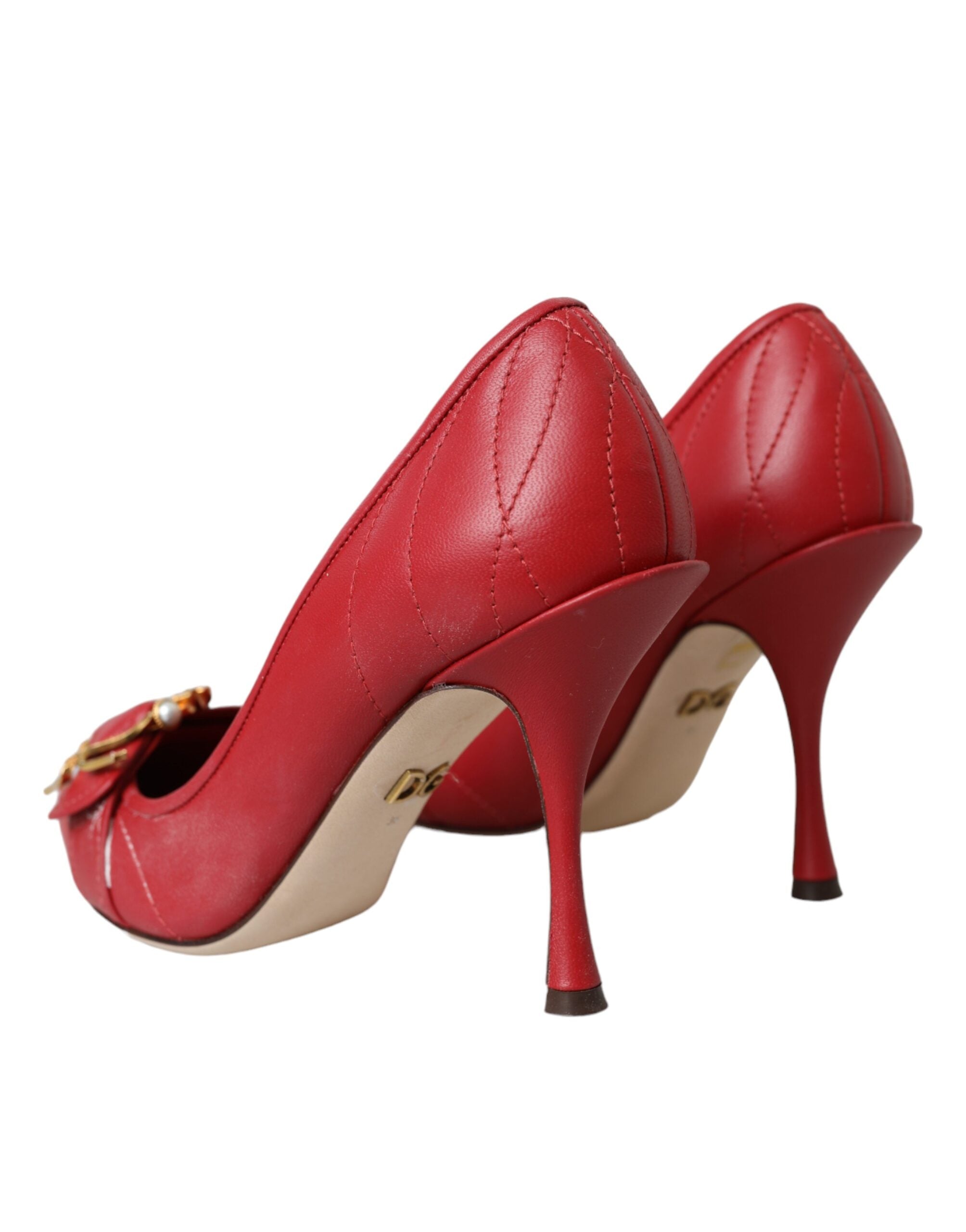 Rot Devotion Leder Heels Pumps Schuhe