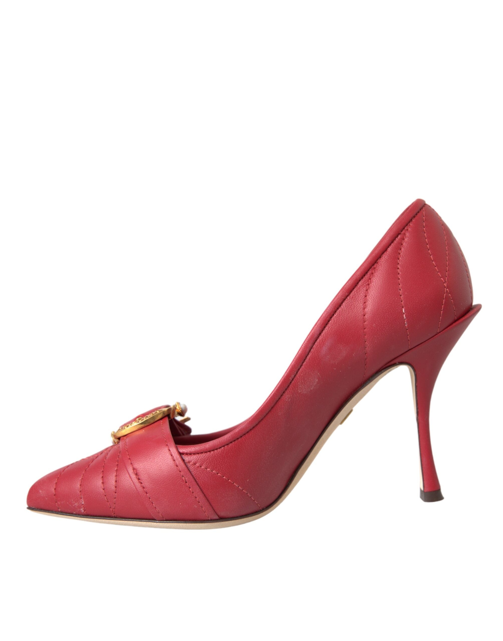 Rot Devotion Leder Heels Pumps Schuhe