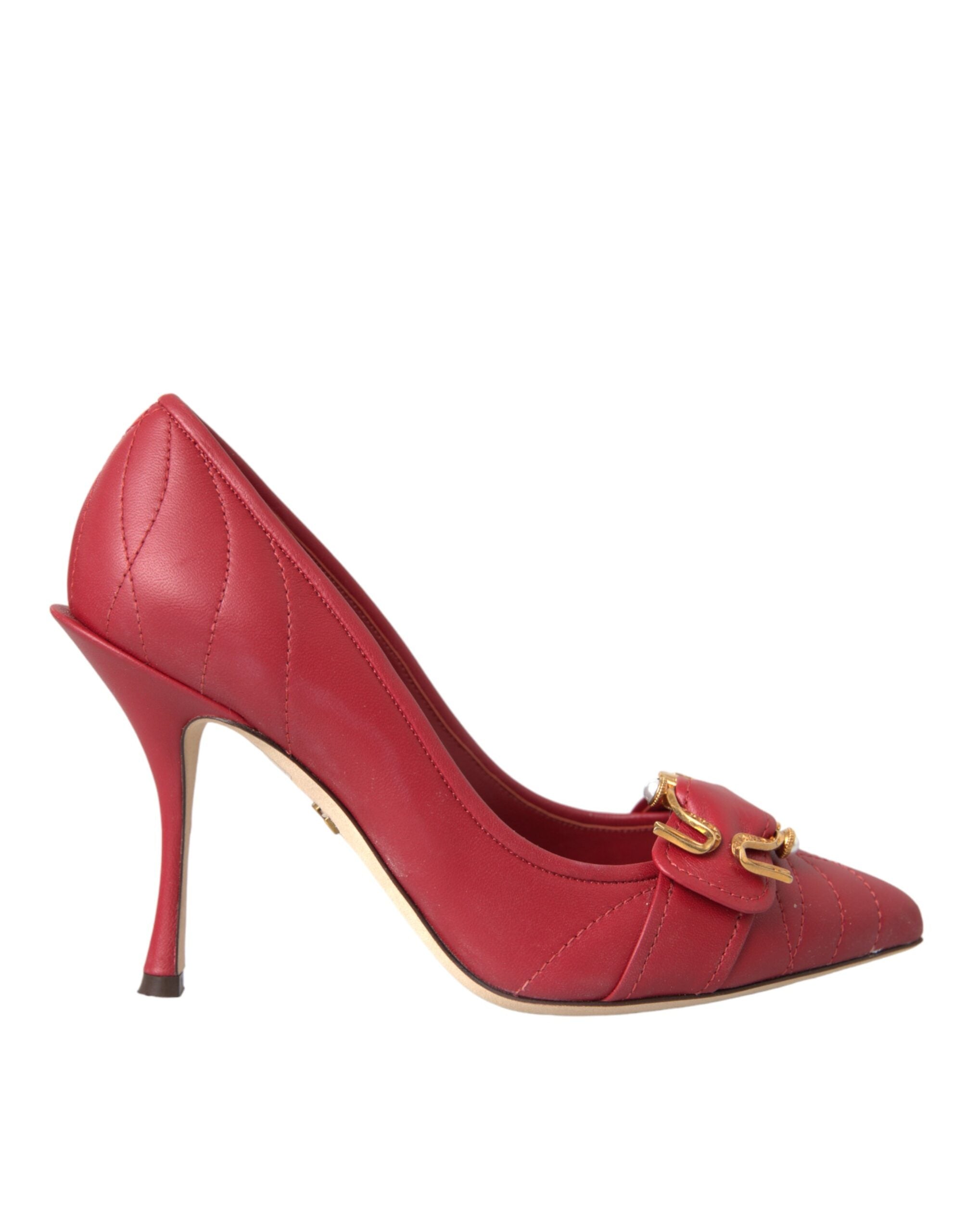 Rot Devotion Leder Heels Pumps Schuhe