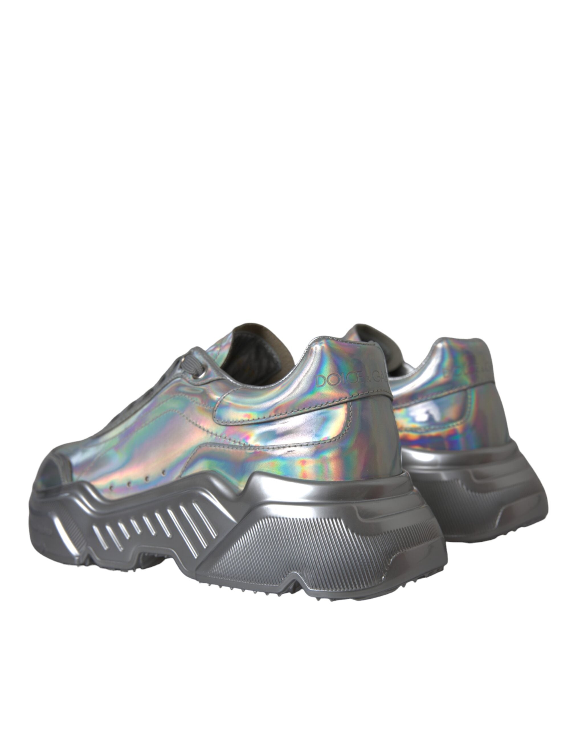Silber schillernde DAYMASTER Leder Sneakers Schuhe