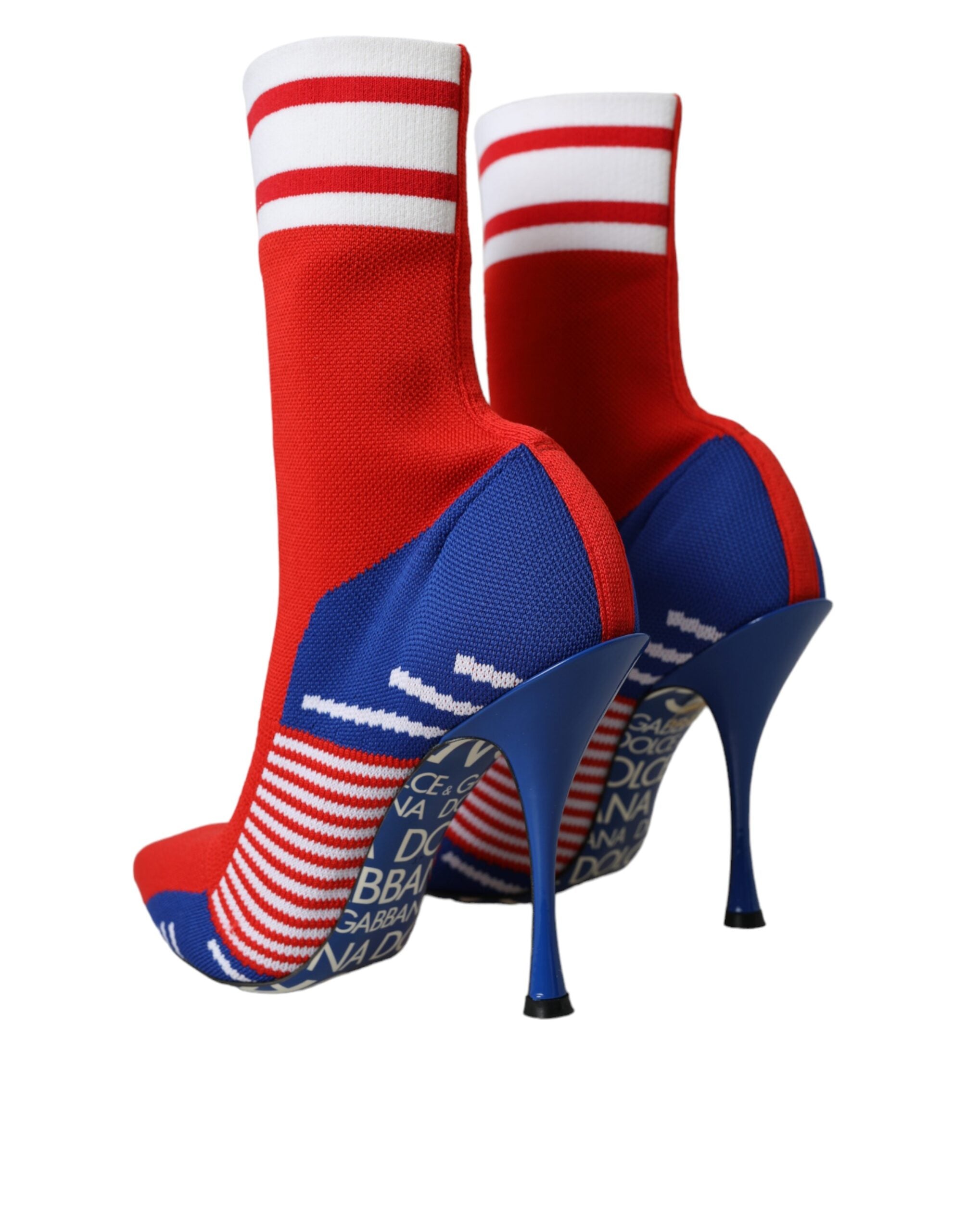 Rot Blau Stretch Socke Stil kurze Stiefel Logo Schuhe