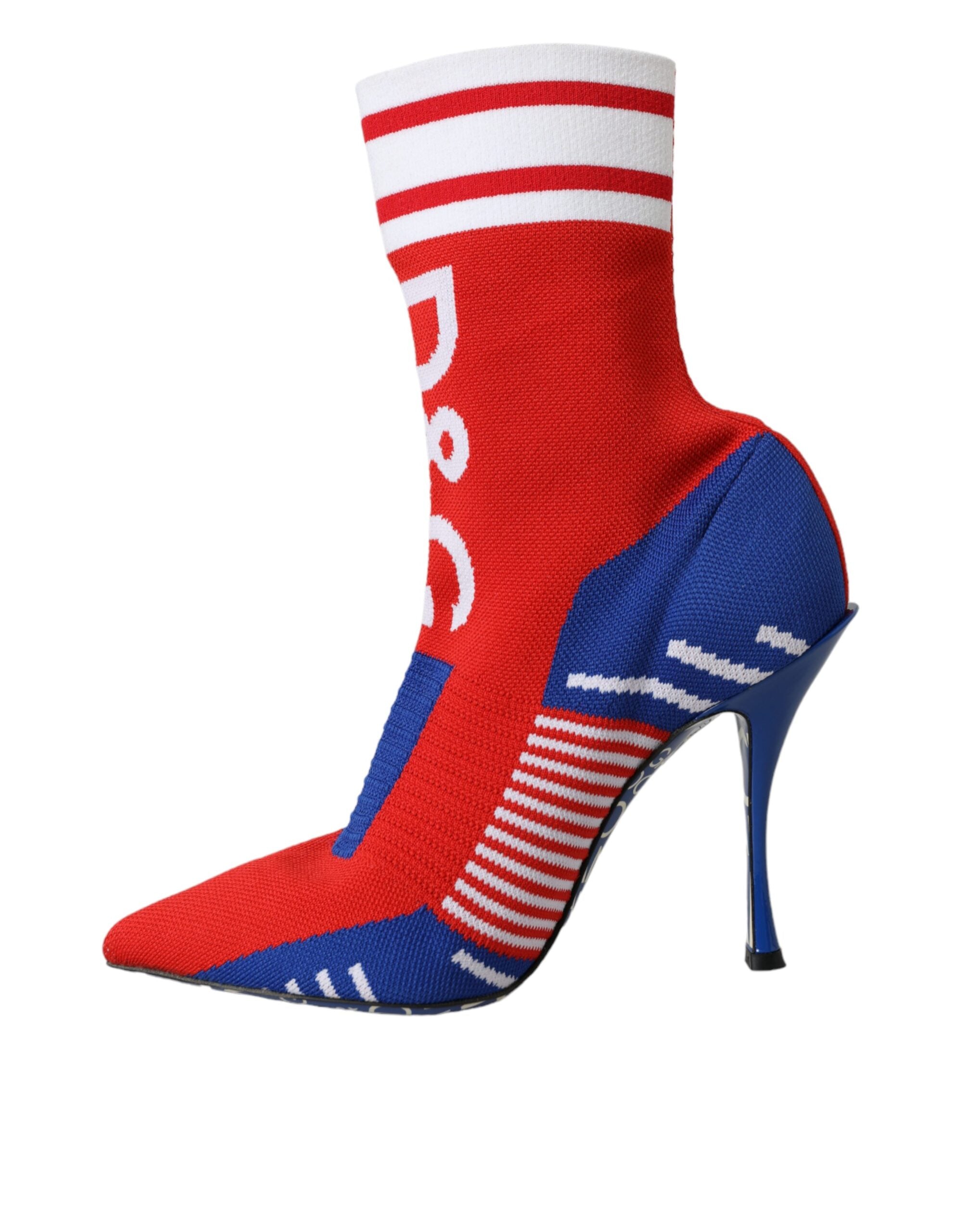 Rot Blau Stretch Socke Stil kurze Stiefel Logo Schuhe