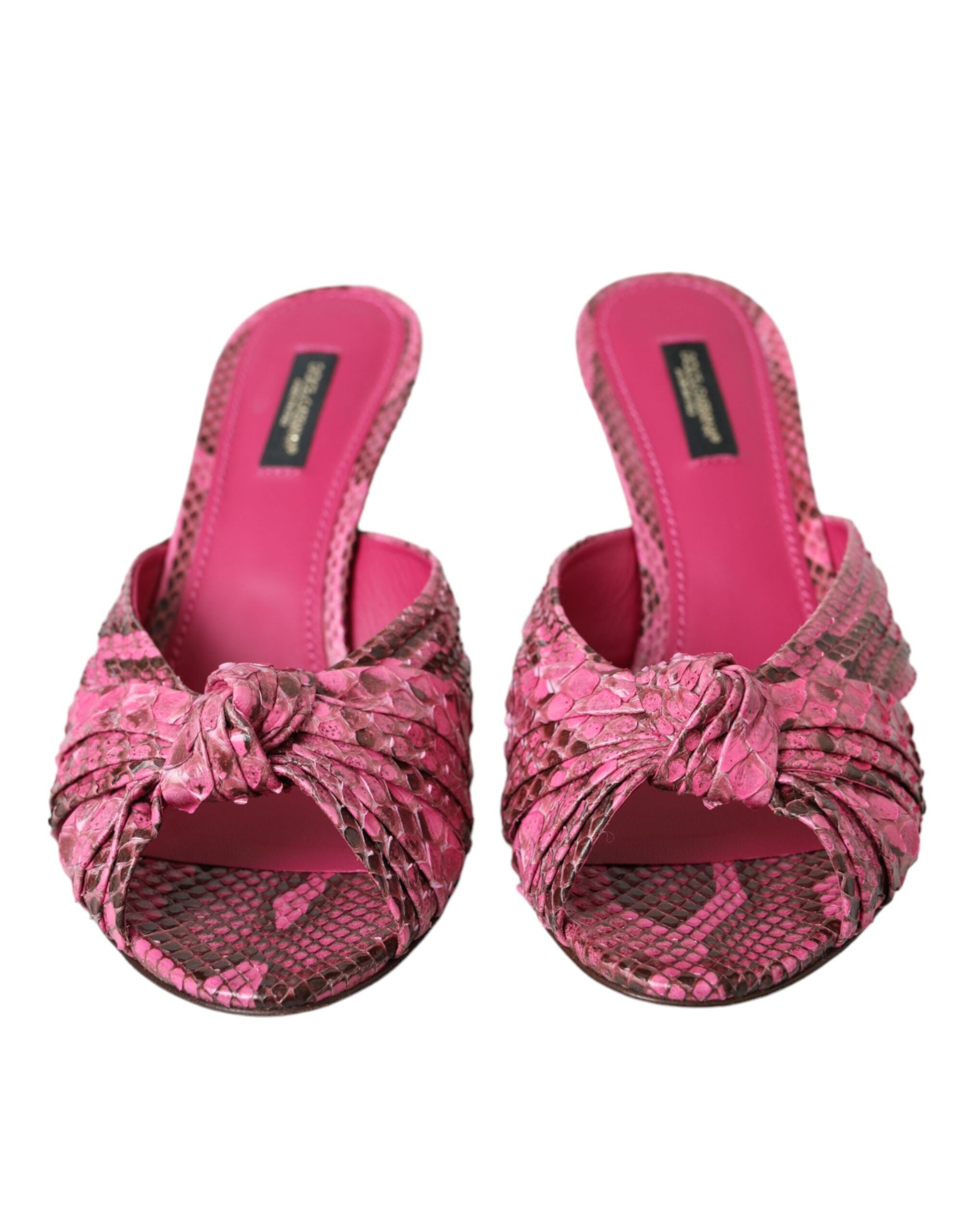 Rosa Exotische Leder Kitten Heels Rutschen Schuhe
