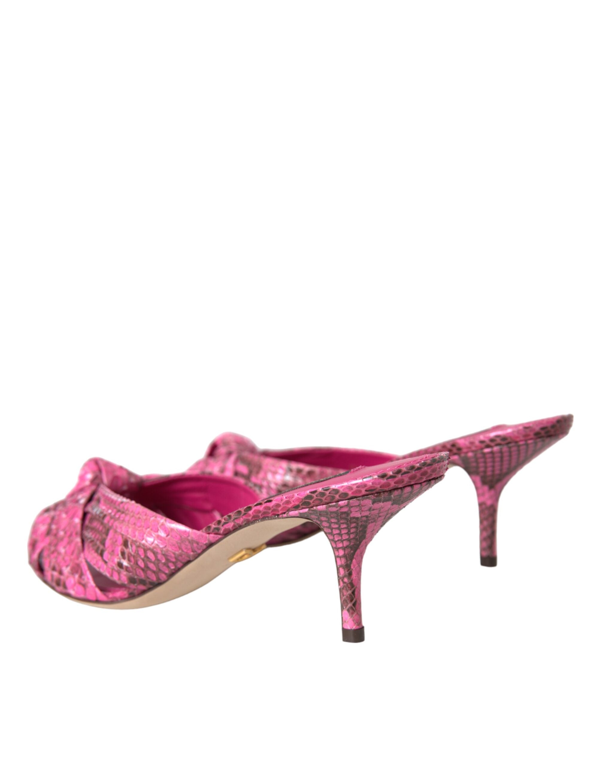 Rosa Exotische Leder Kitten Heels Rutschen Schuhe