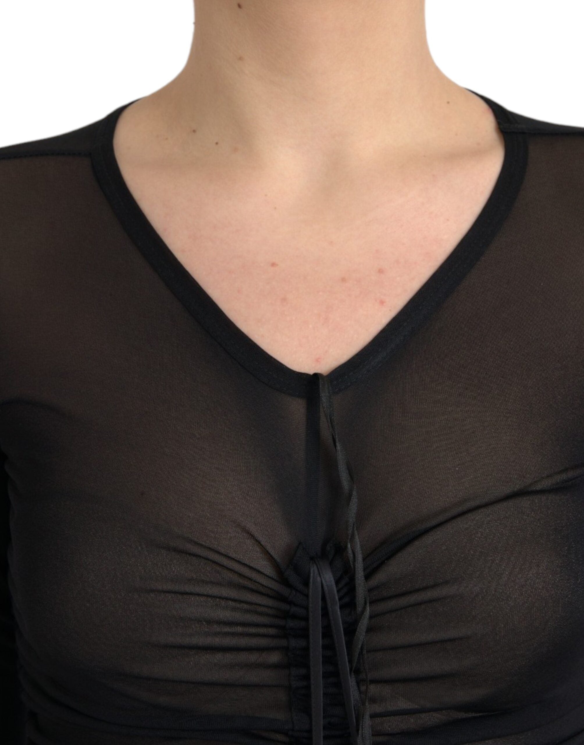 Black sheer bodycon midi dress