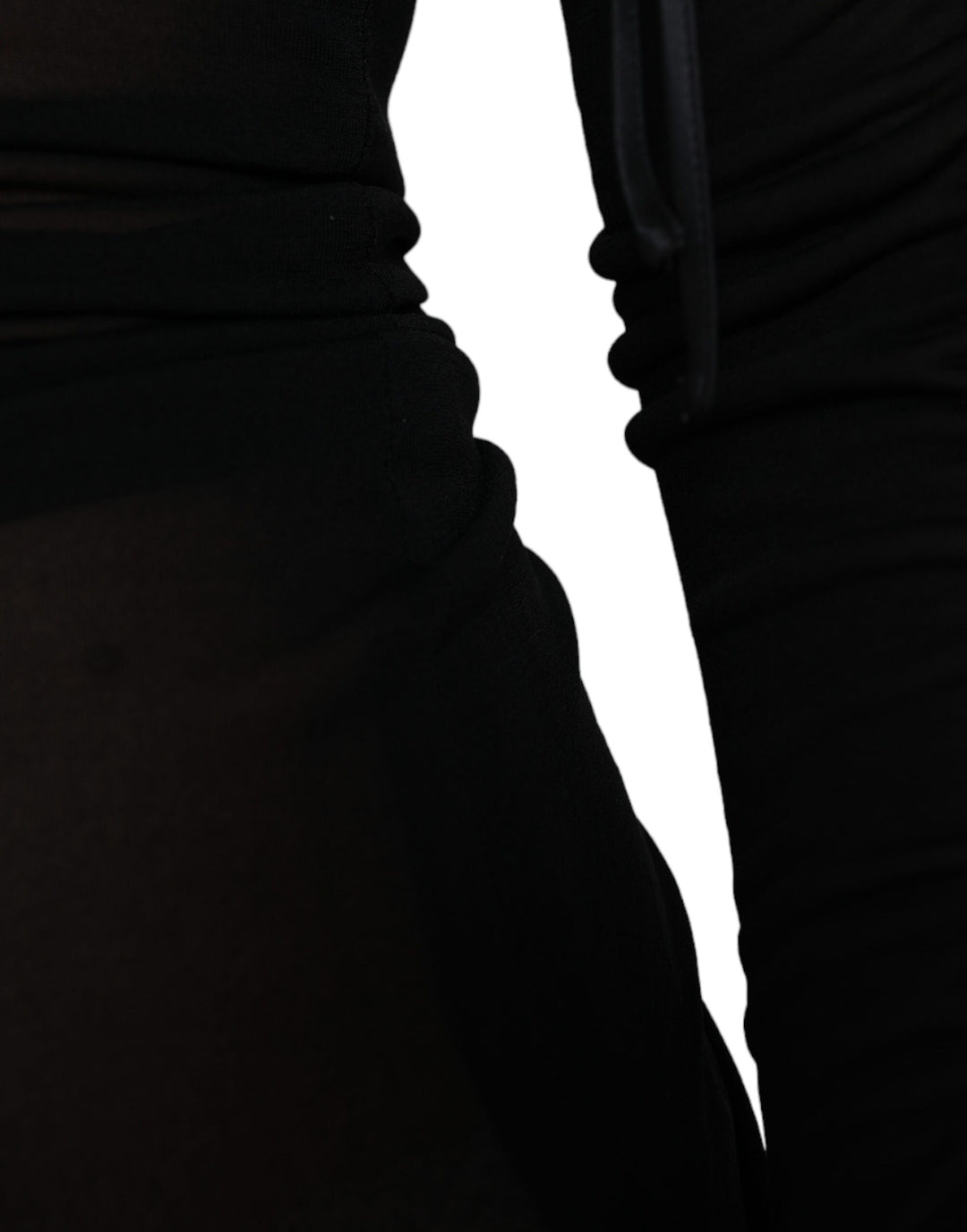 Schwarzes durchsichtiges Bodycon-Midikleid