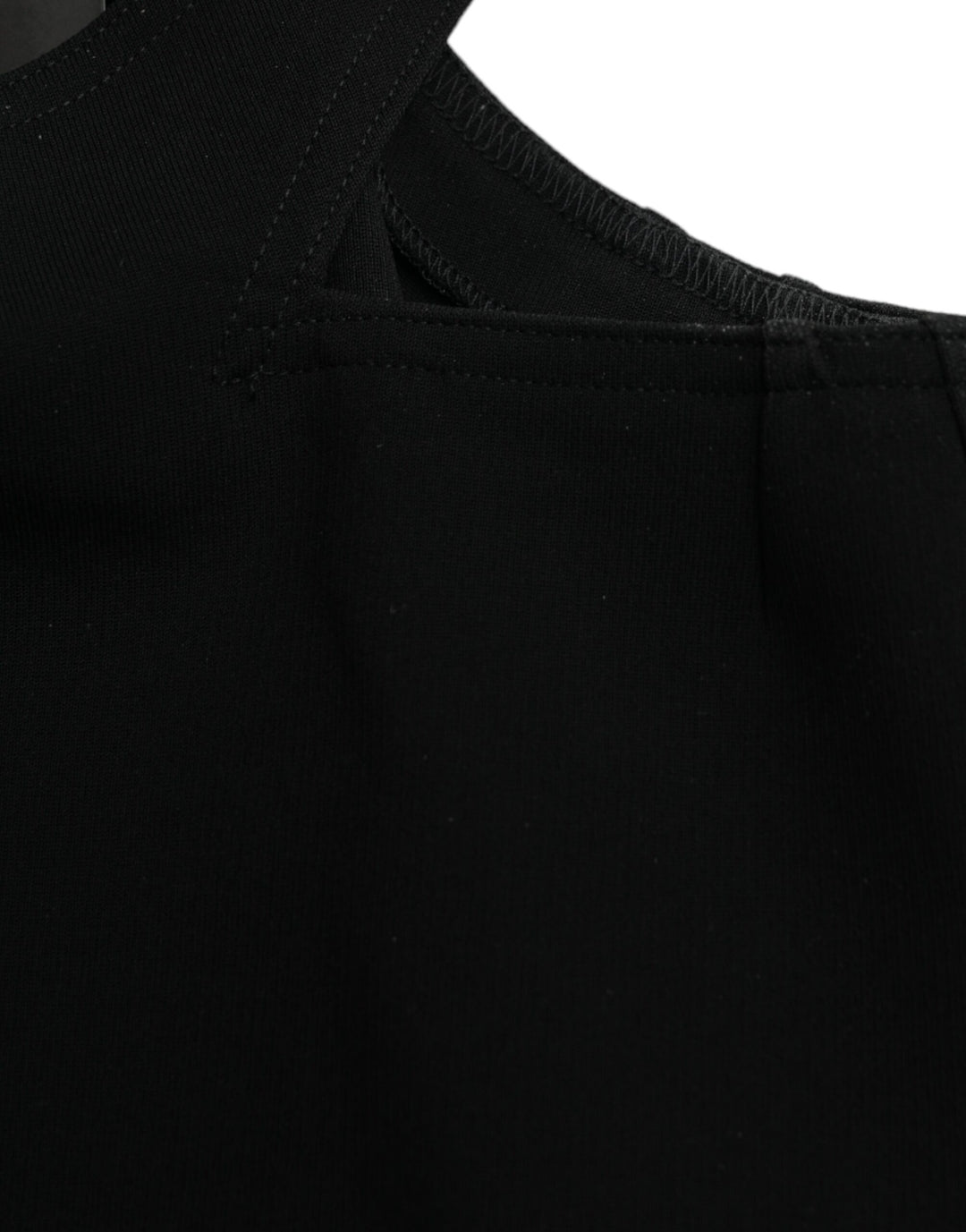 Schwarzes ärmelloses Tank-Top mit Rundhalsausschnitt