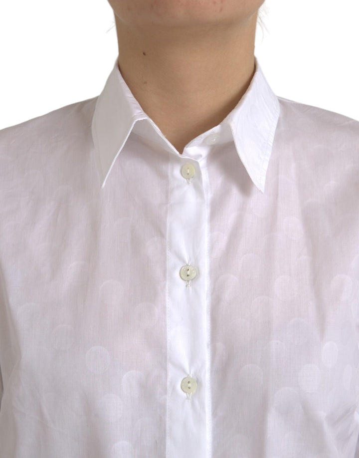 White short-sleeved polo shirt with collar
