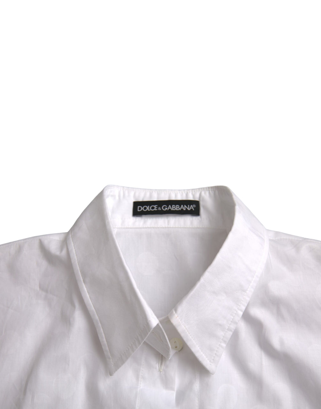 White short-sleeved polo shirt with collar