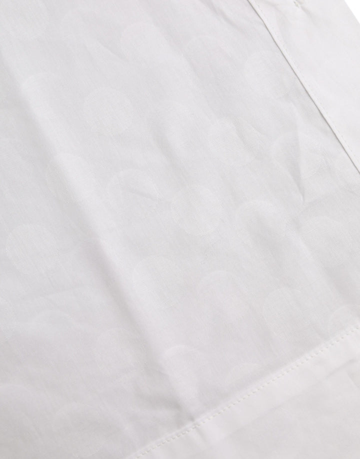 White short-sleeved polo shirt with collar