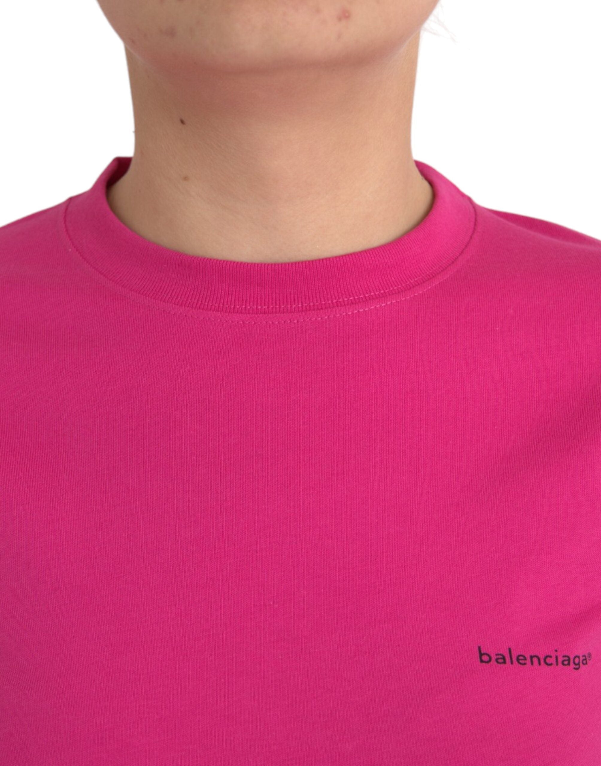Pink Cotton Round Neck Short Sleeve T-Shirt