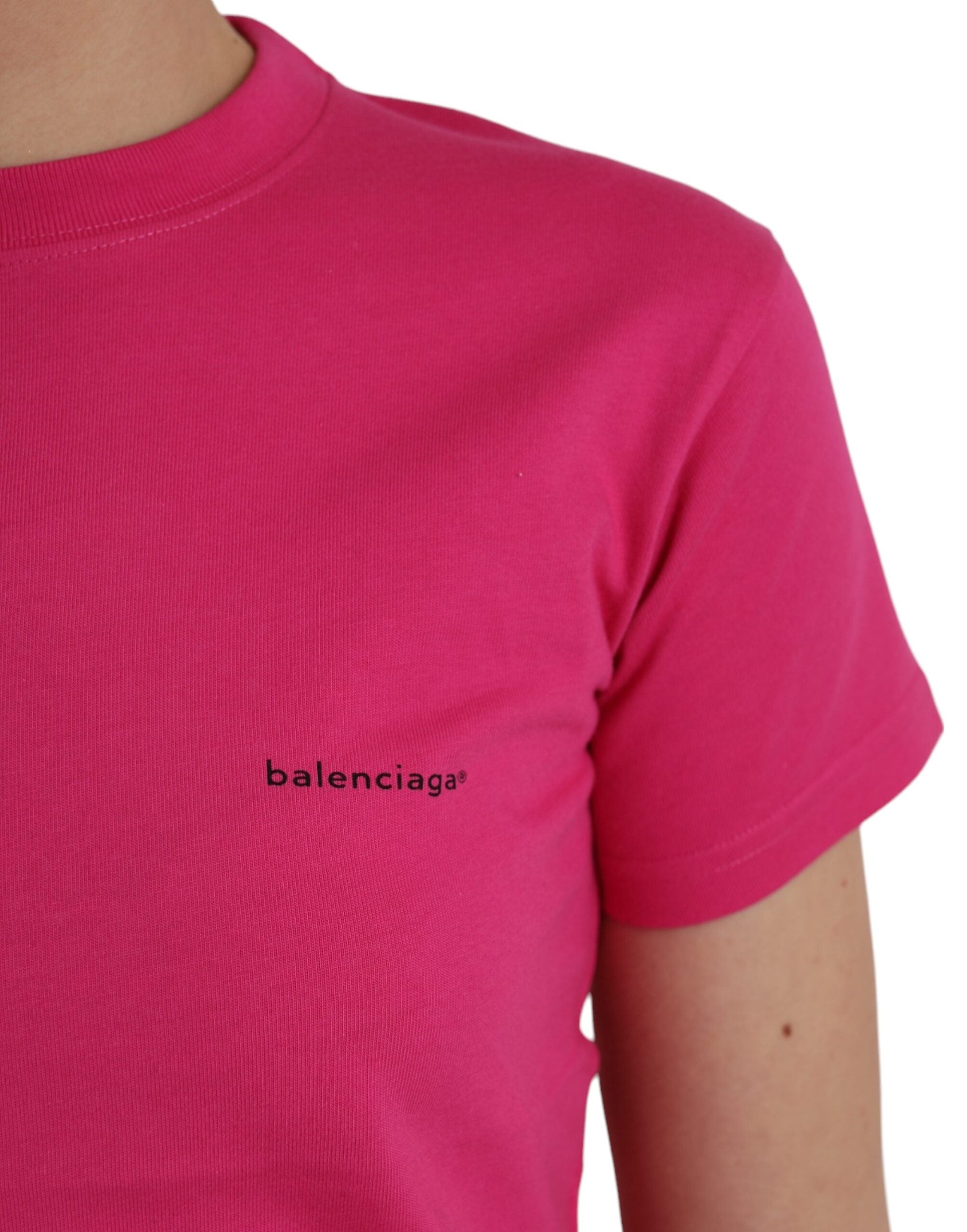 Pink Cotton Round Neck Short Sleeve T-Shirt