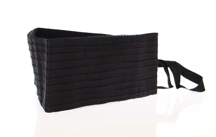 Schwarzer Seidenkummerbund für Damen