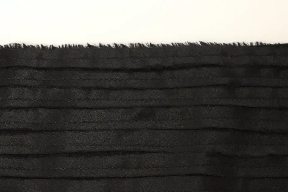 Schwarzer Seidenkummerbund für Damen