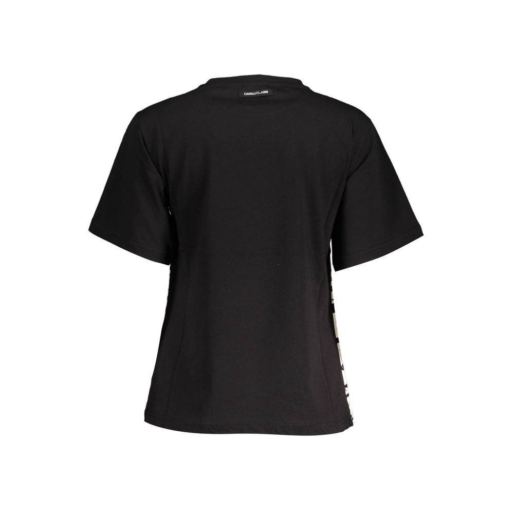 Cavalli Class Schwarzes Baumwoll-T-Shirt für Frauen