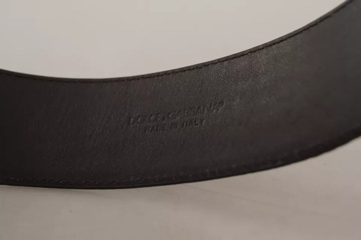 Braunes Krokodilmuster Leder Gold Oval Schnalle Gürtel