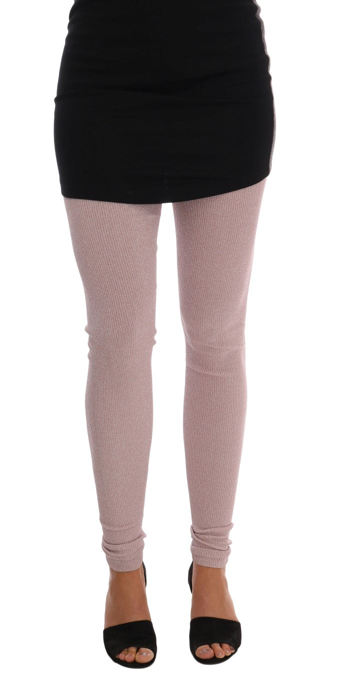 Rosa Stretch-Taillenstrumpfhose Strümpfe