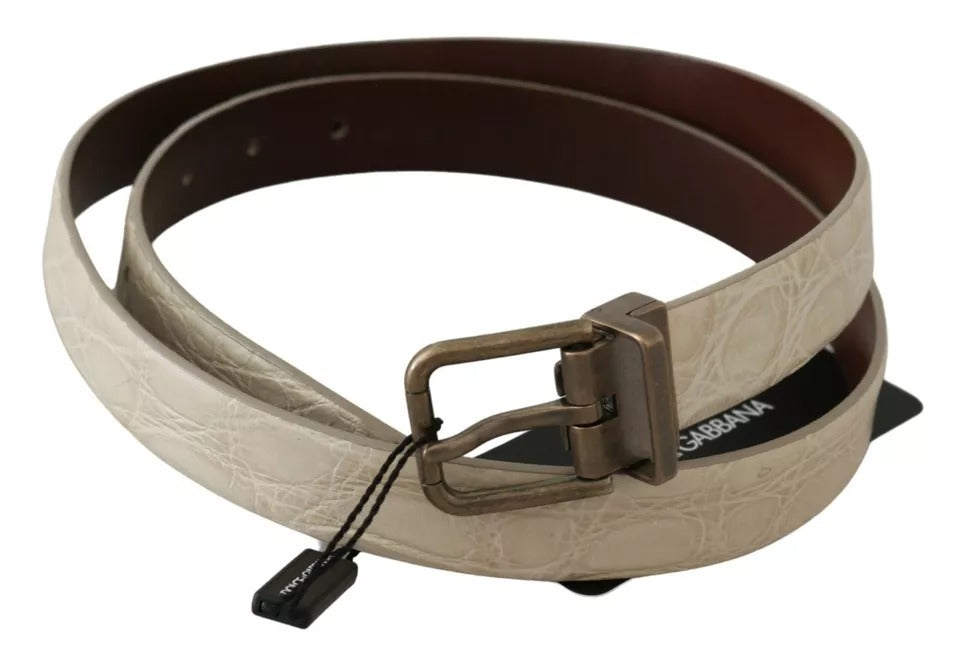 Creme Beige Gold Schnalle Taille Ledergürtel