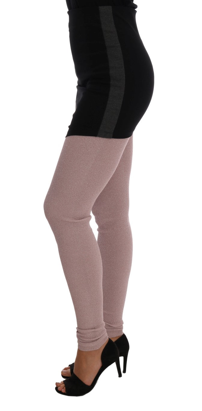 Elegante rosa Stretch-Hose mit mittlerer Taille