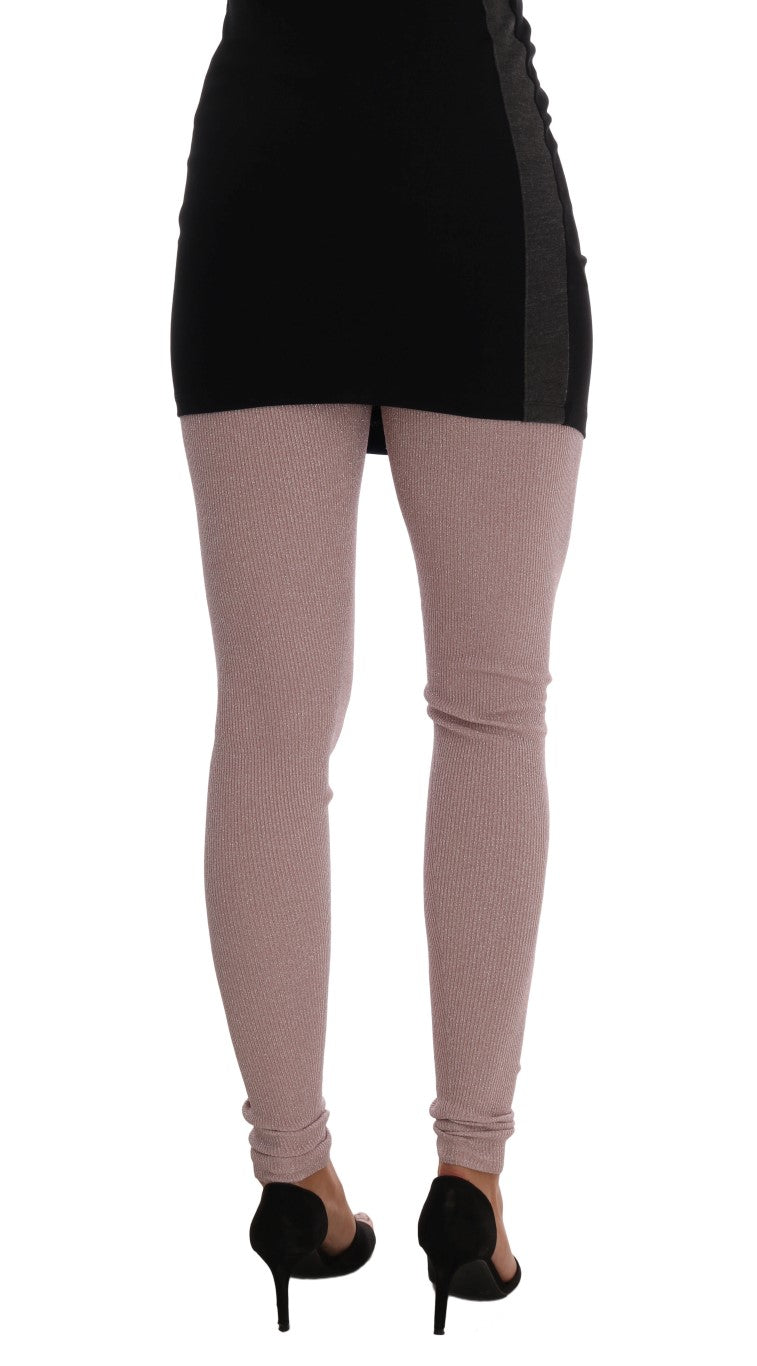 Elegante rosa Stretch-Hose mit mittlerer Taille