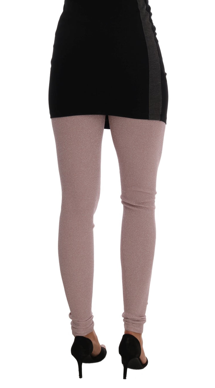 Elegante rosa Stretch-Hose mit mittlerer Taille